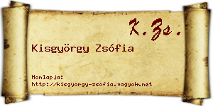 Kisgyörgy Zsófia névjegykártya