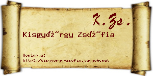 Kisgyörgy Zsófia névjegykártya
