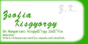 zsofia kisgyorgy business card